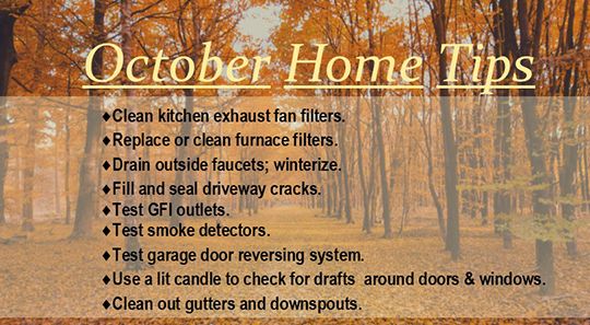October Home Tips from A 2 Zuege Homes
